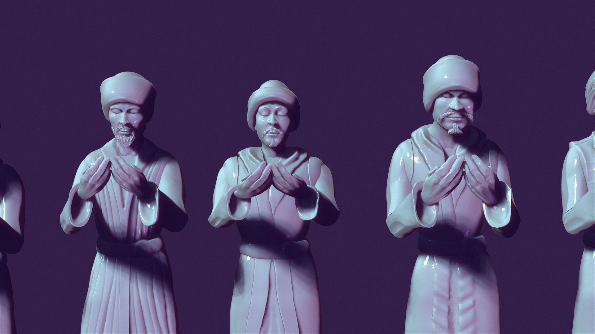 Nomads in prayer for the crowd 3D print model_9