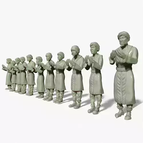 Nomads in prayer for the crowd 3D print model