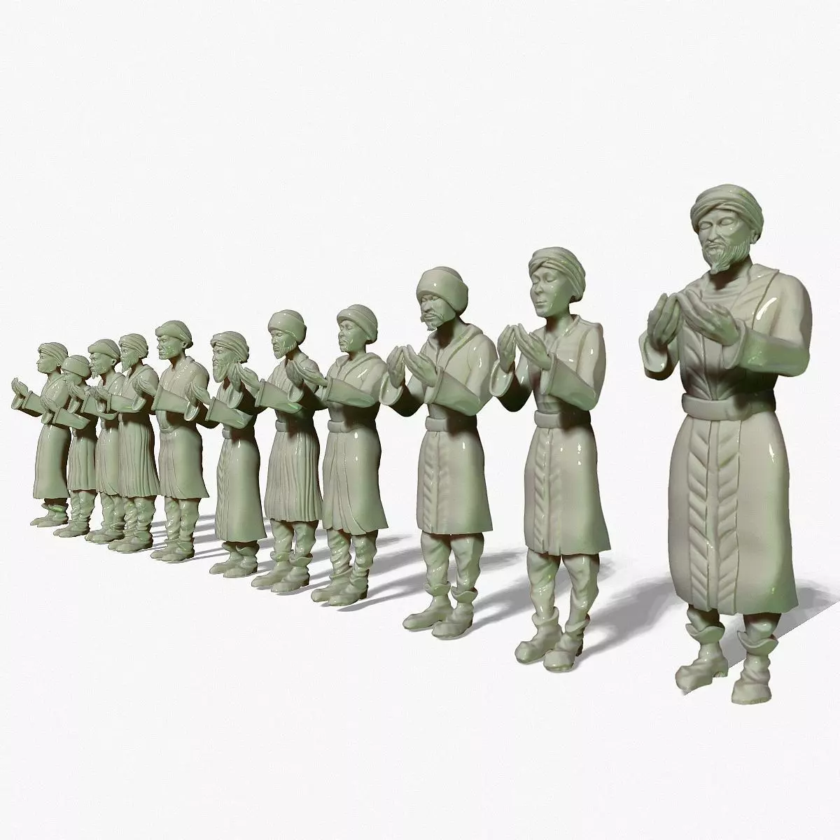 Nomads in prayer for the crowd 3D print model_0