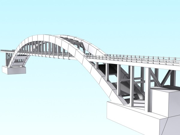 Rio das Antas Bridge Low-poly 3D model_3