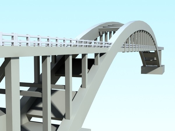 Rio das Antas Bridge Low-poly 3D model_2