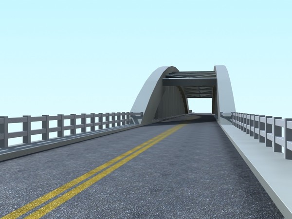 Rio das Antas Bridge Low-poly 3D model_7