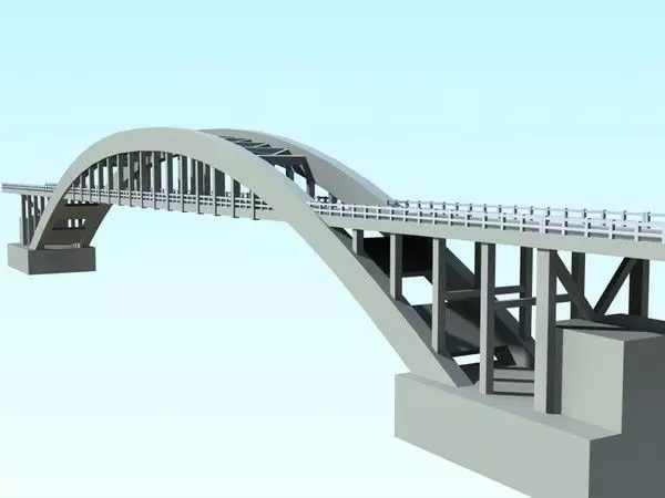 Rio das Antas Bridge Low-poly 3D model_0