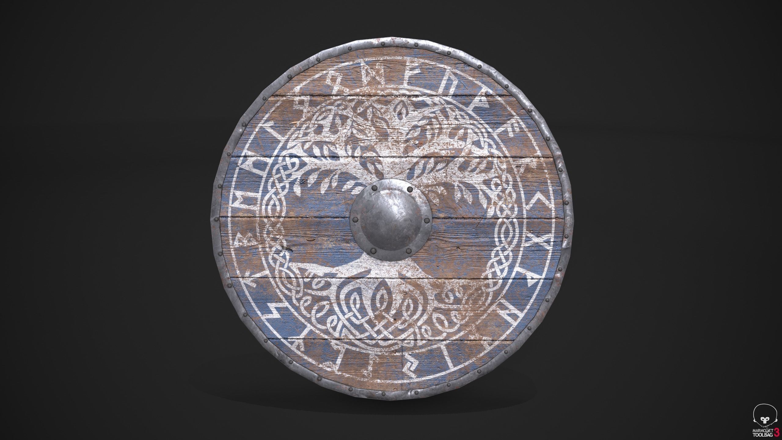 Viking Shield - Game-Ready Asset Low-poly 3D model_6