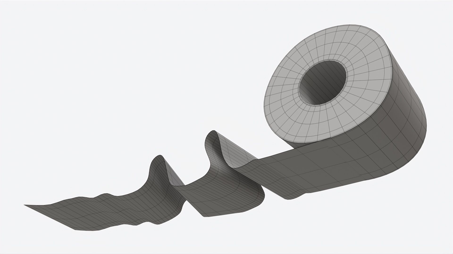 Toilet Paper Roll with Unrolled Part 3D model_7