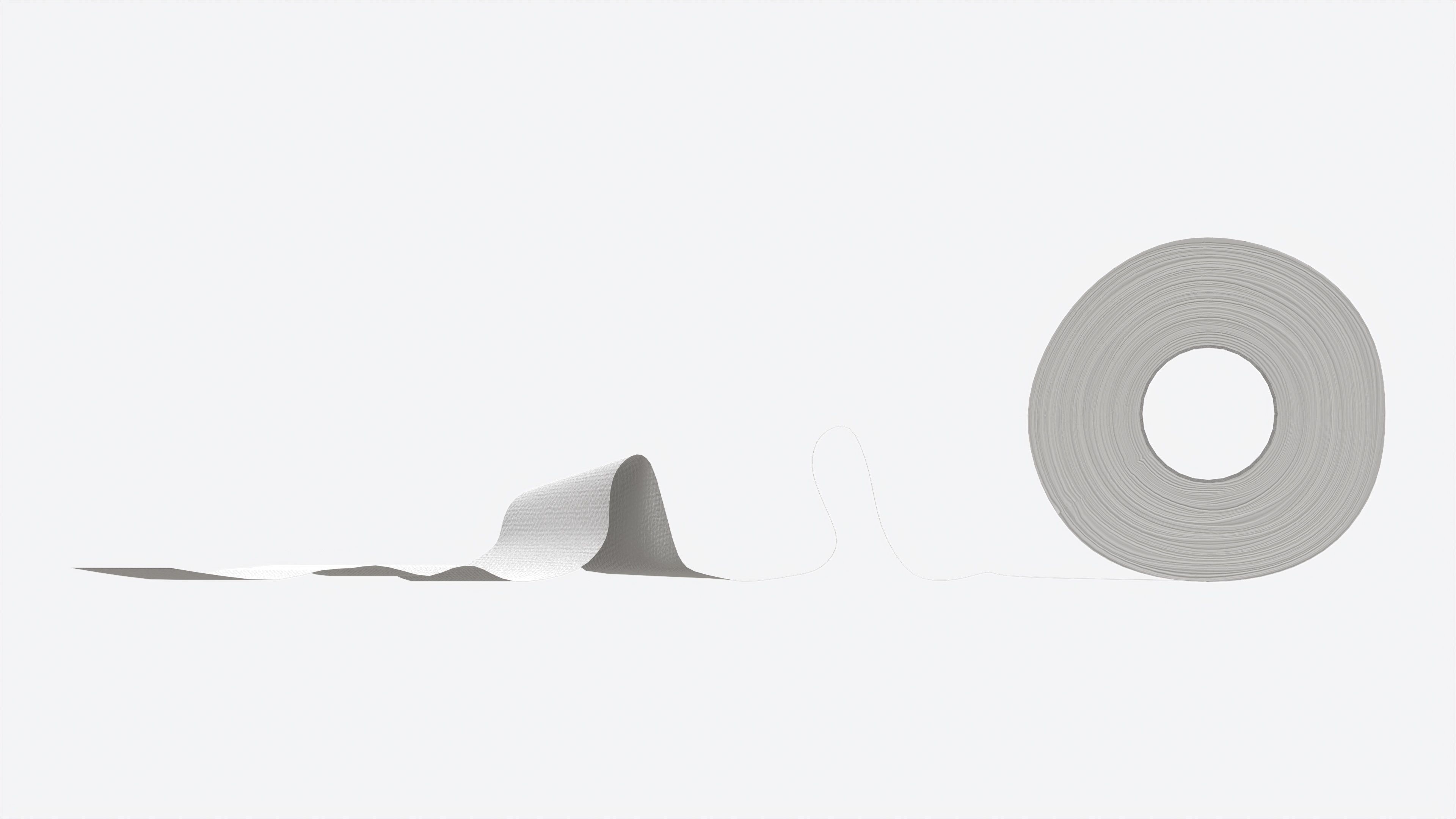 Toilet Paper Roll with Unrolled Part 3D model_4