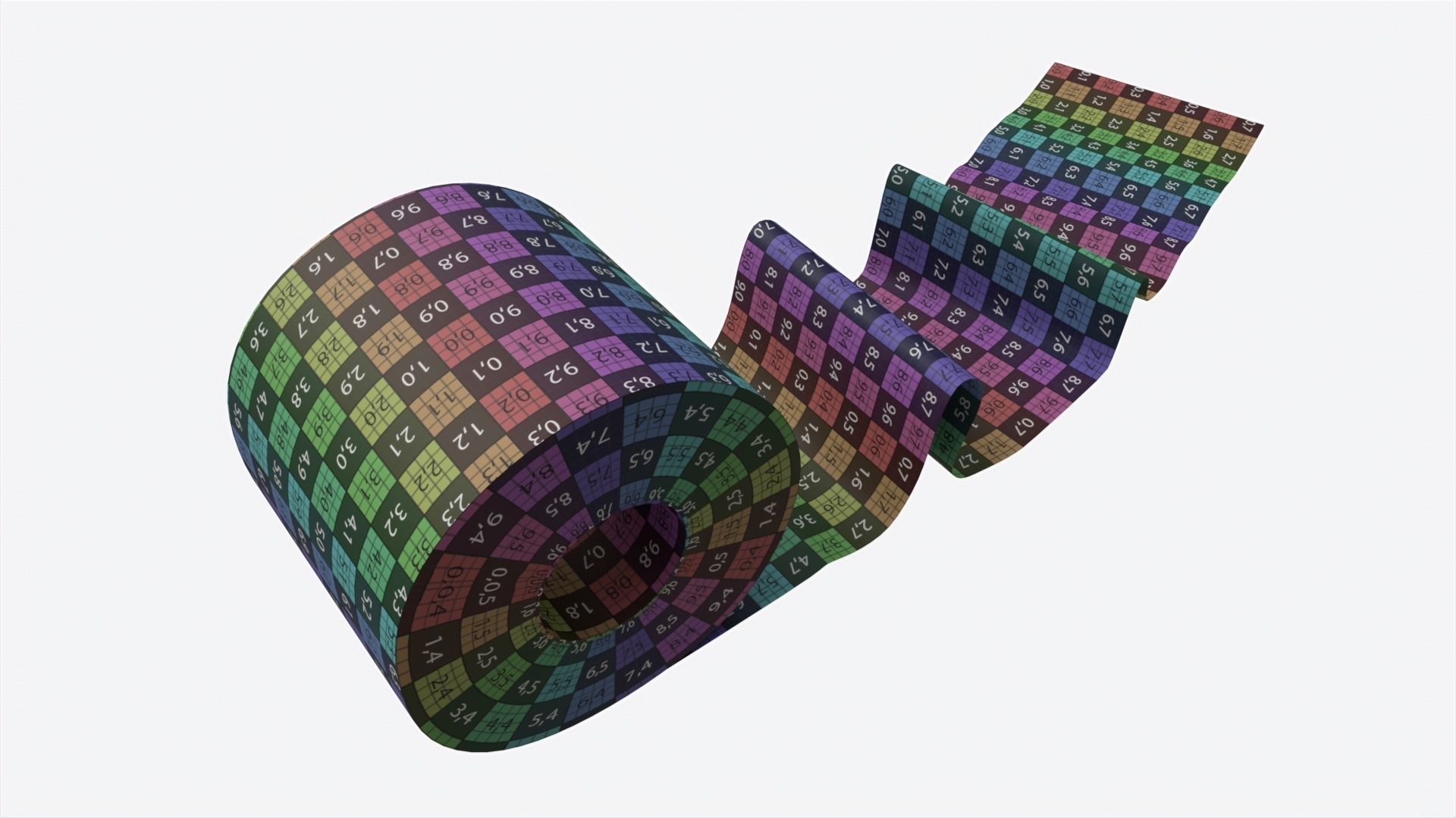 Toilet Paper Roll with Unrolled Part 3D model_8