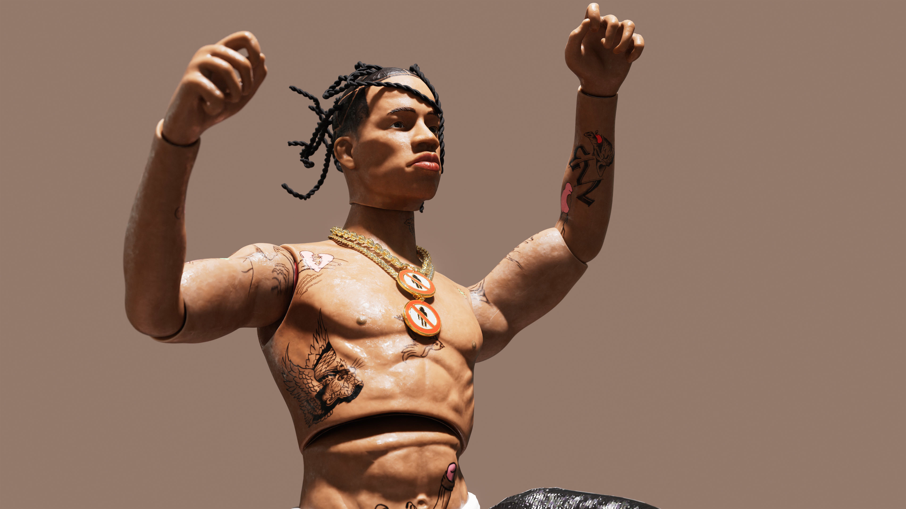 Travis Scott Toy Figure 3D model rigged | CGTrader