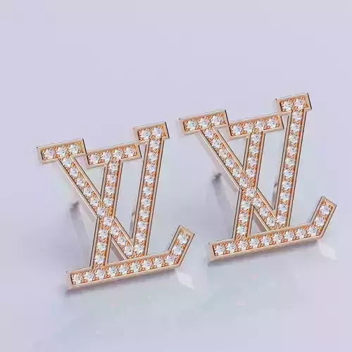 LV Logo Earrings Studs Style