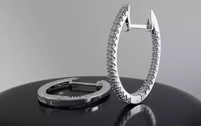 Classic earring with diamonds