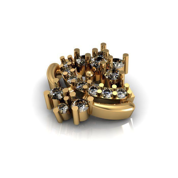 daimond nose pin 3D print model_6