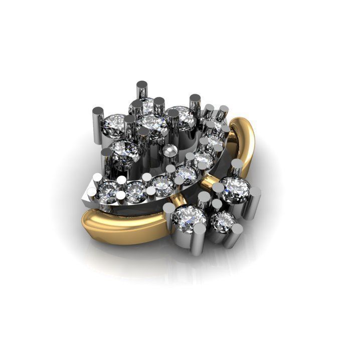 daimond nose pin 3D print model_5