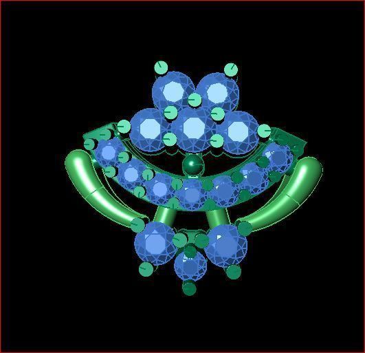 daimond nose pin 3D print model_9