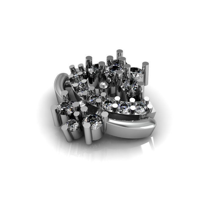 daimond nose pin 3D print model_7