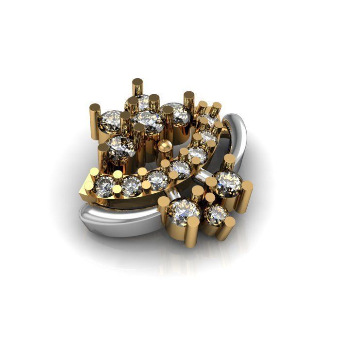 daimond nose pin 3D print model_4