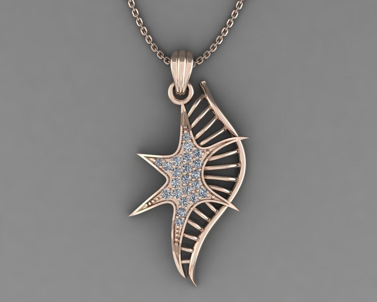 Star Pendant 3D print model_9
