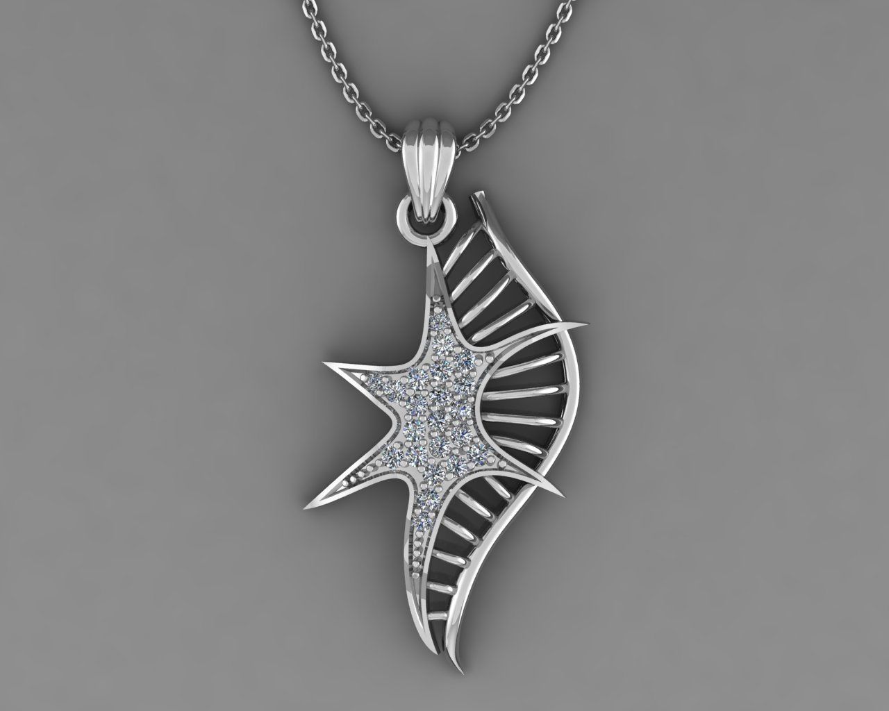 Star Pendant 3D print model_7