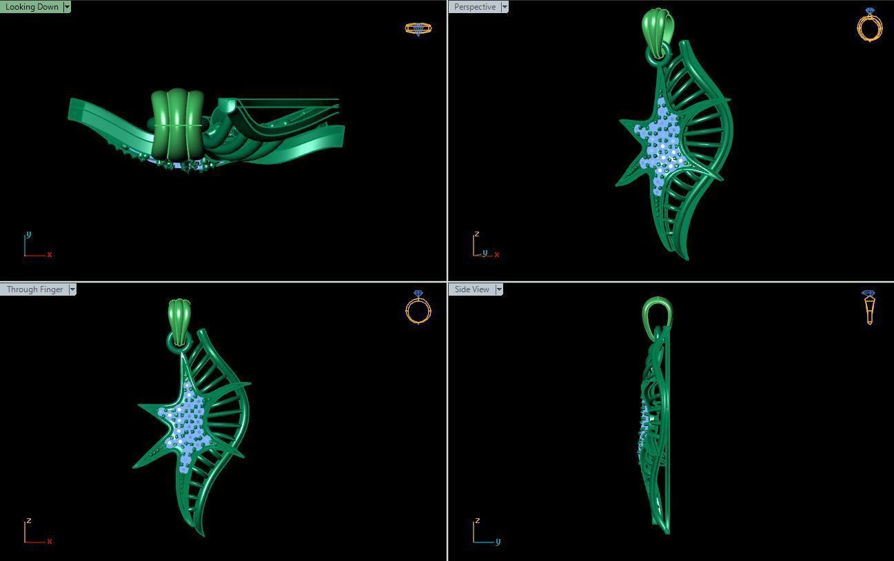 Star Pendant 3D print model_6