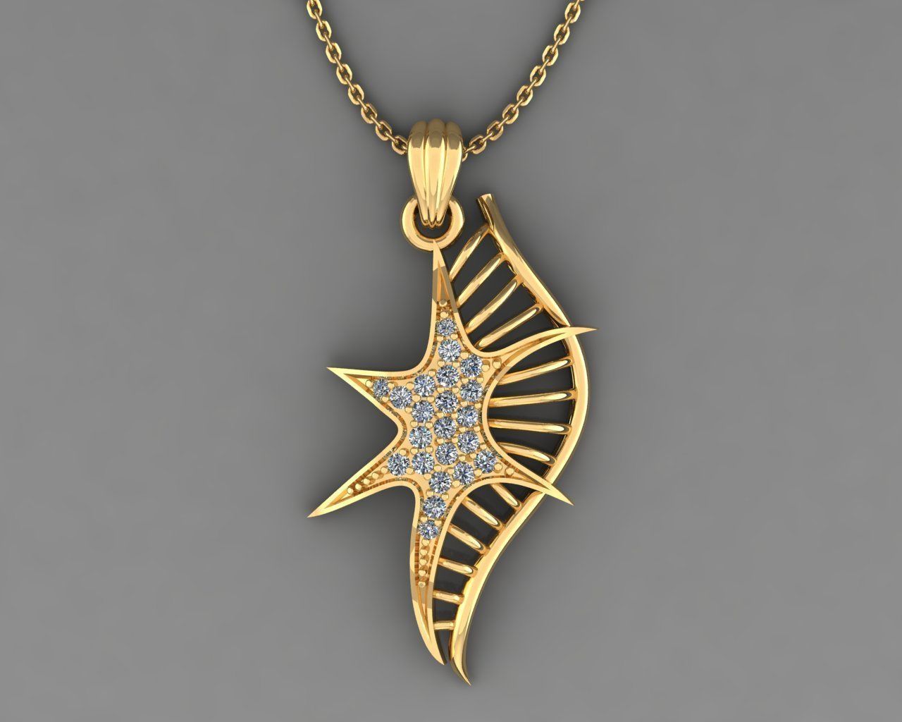 Star Pendant 3D print model_8