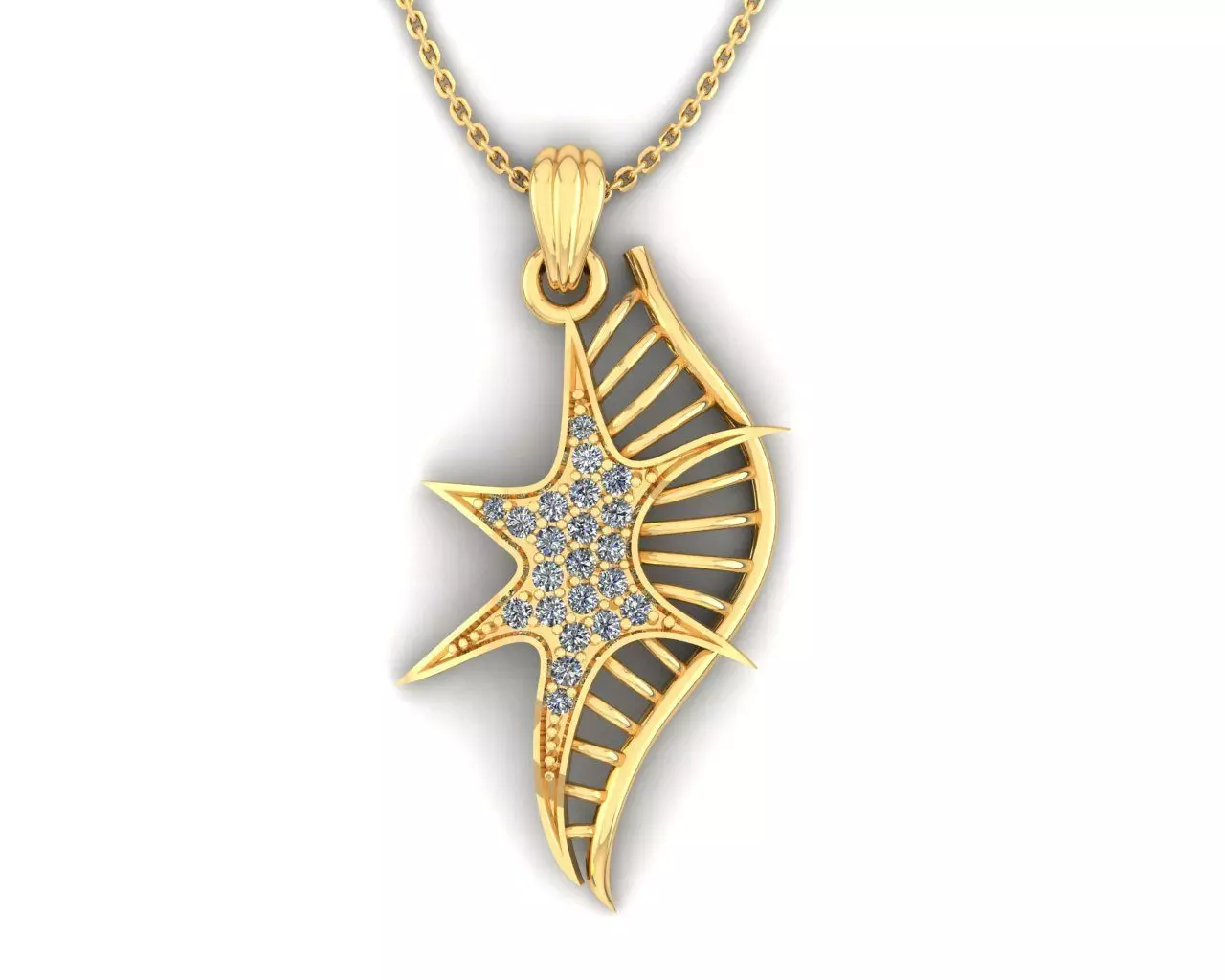 Star Pendant 3D print model_0