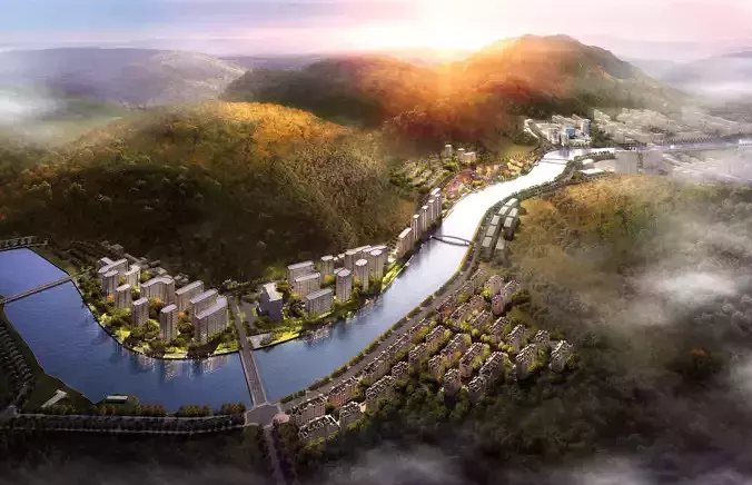 3Dmax fashion city commercial square building 291