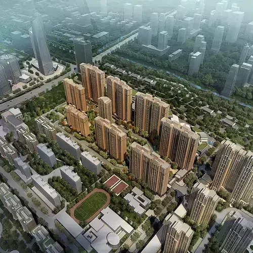 3Dmax fashion city commercial square building 293