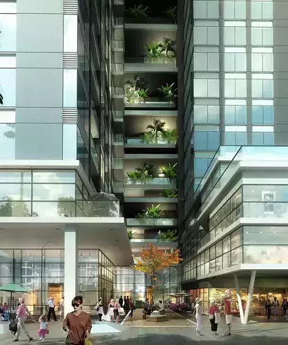 3Dmax fashion city commercial square building 295