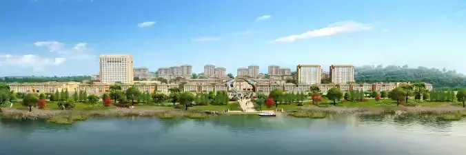 3Dmax fashion city commercial square building 296