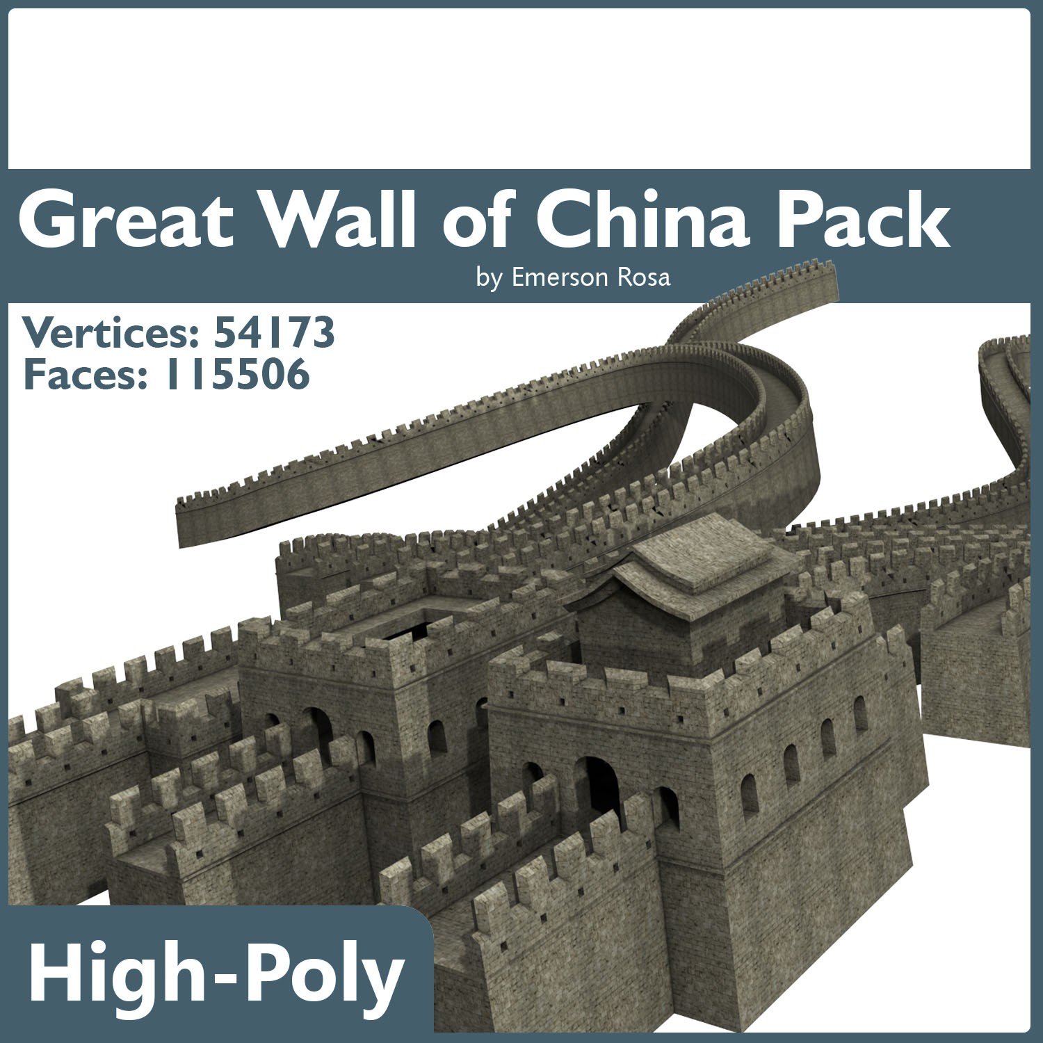 Great Wall of China Low-poly 3D model_8