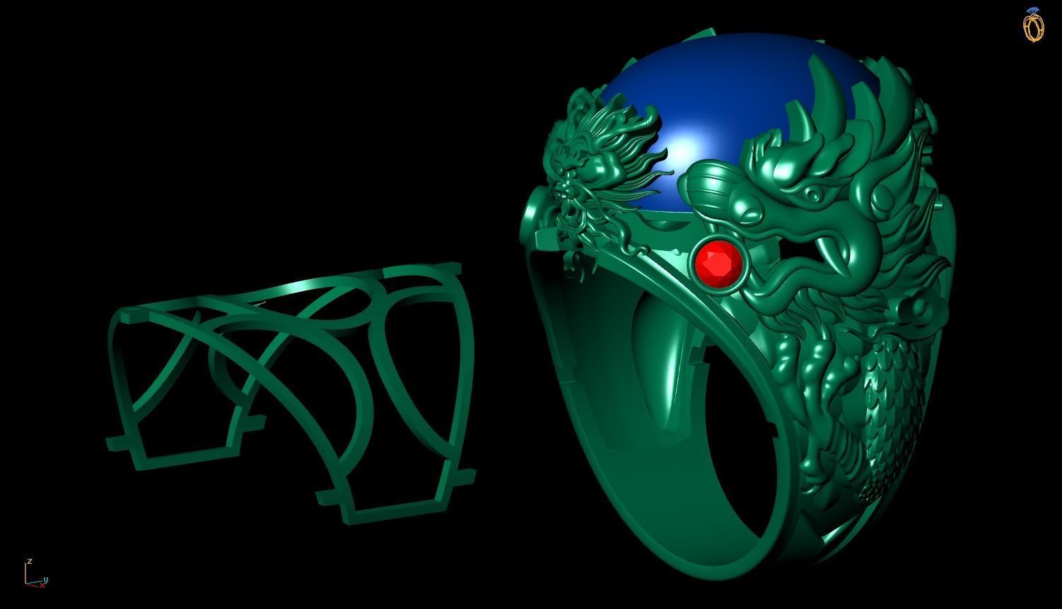 Dragon ring Free 3D print model_9