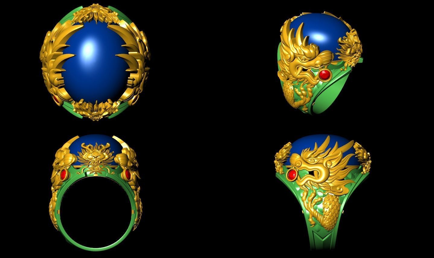 Dragon ring Free 3D print model_3