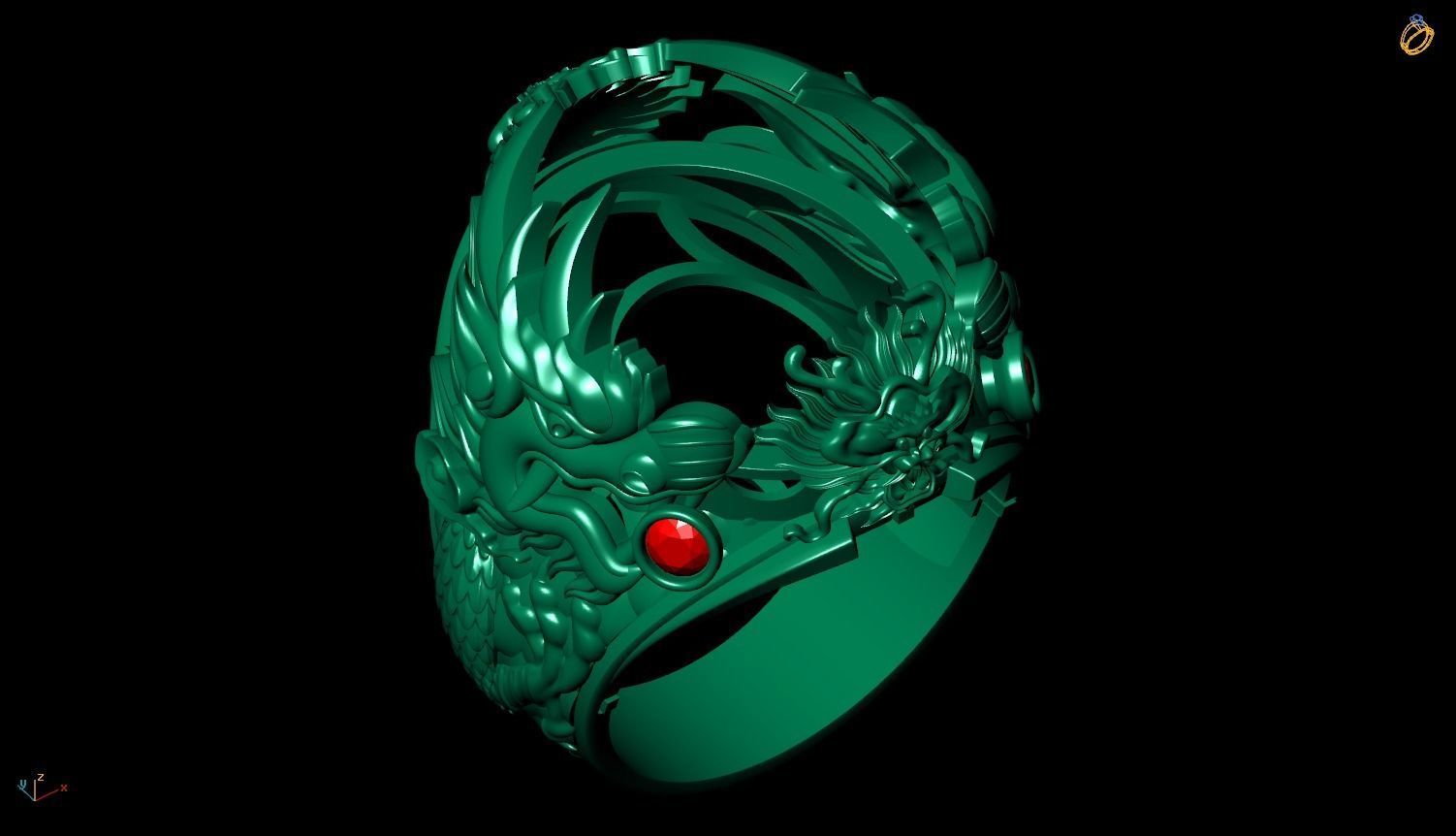 Dragon ring Free 3D print model_10