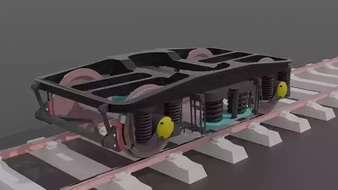 Indian railway ICF Bogie with realistic texure 3D model
