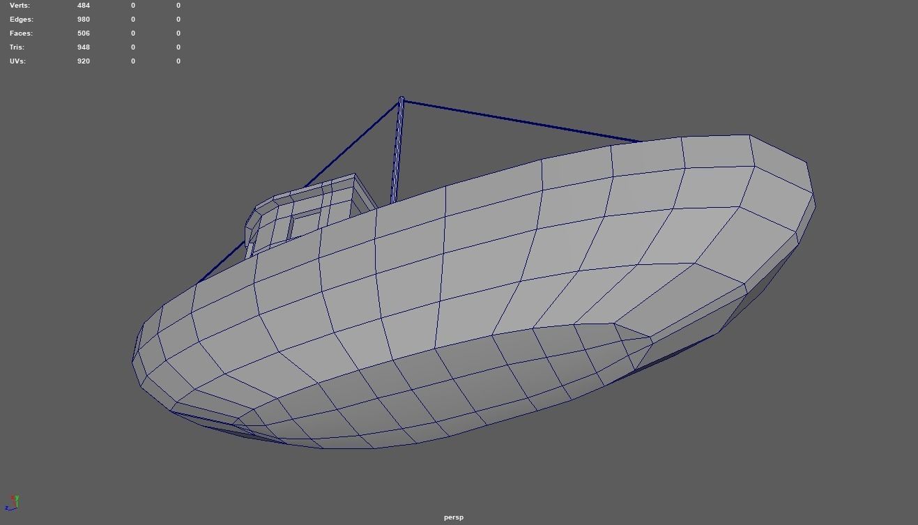 Low Poly Boat 03 Low-poly 3D model_8