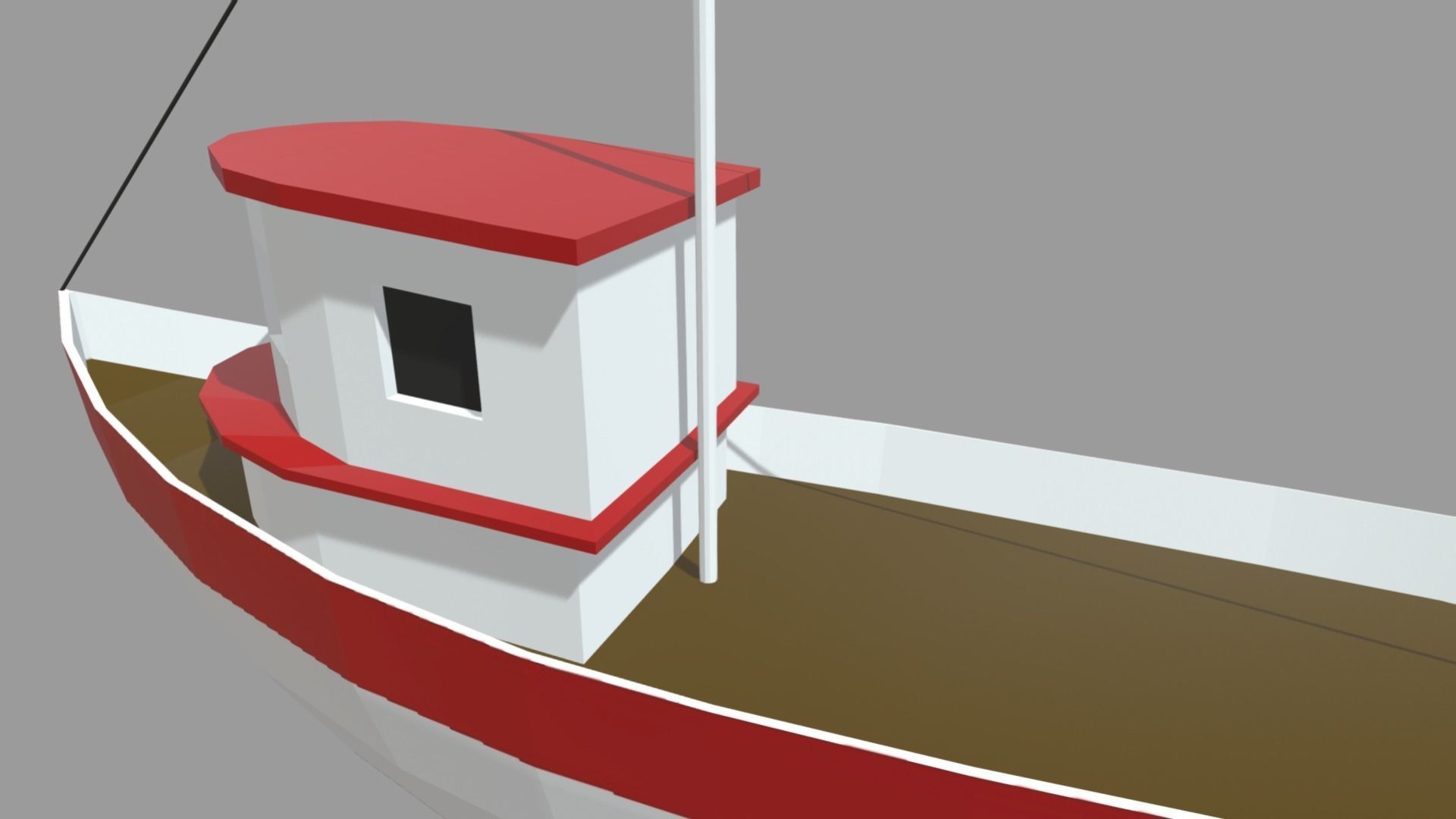 Low Poly Boat 03 Low-poly 3D model_3