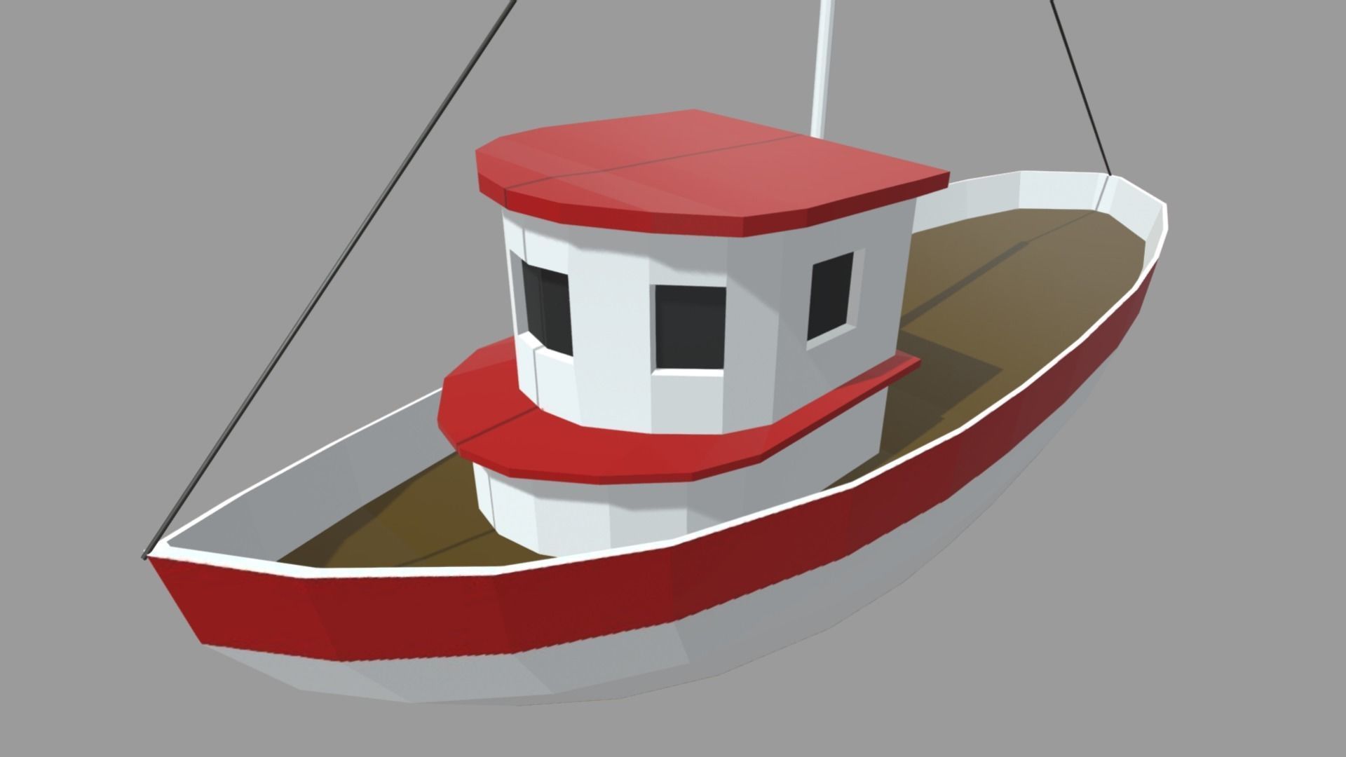 Low Poly Boat 03 Low-poly 3D model_4