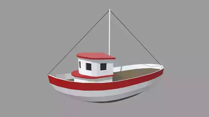 Low Poly Boat 03 Low-poly 3D model