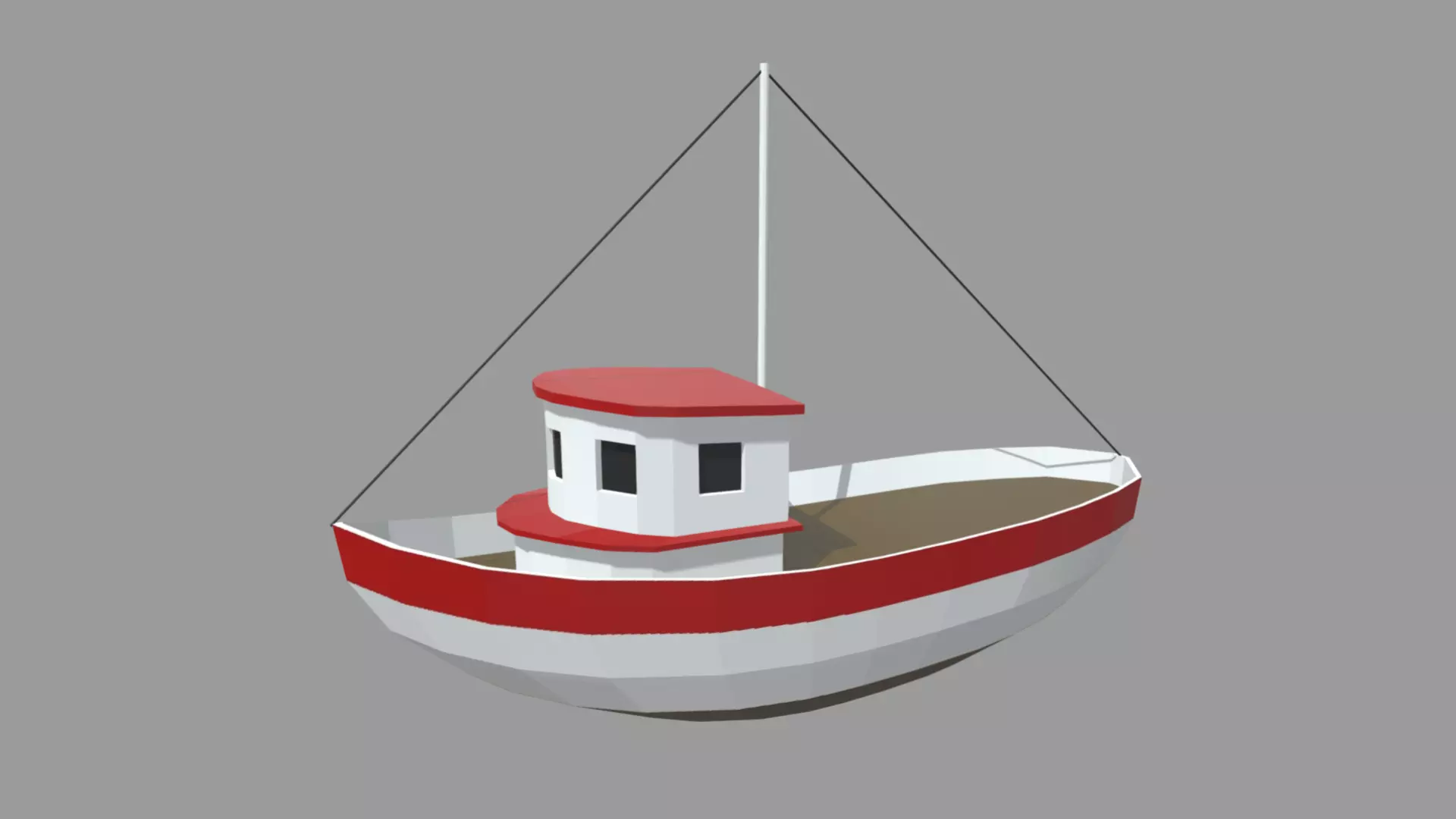Low Poly Boat 03 Low-poly 3D model_0