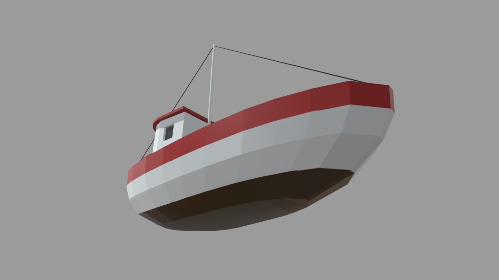 Low Poly Boat 03 Low-poly 3D model_2