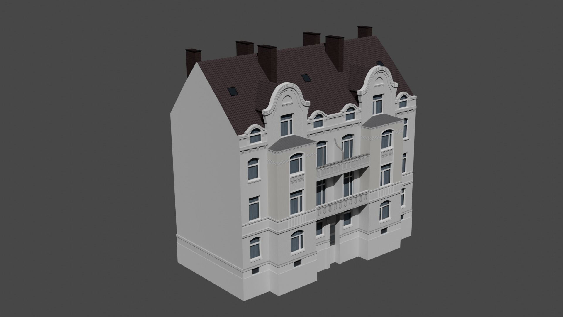 3D Model of Modern Urban Building Low-poly 3D model_1