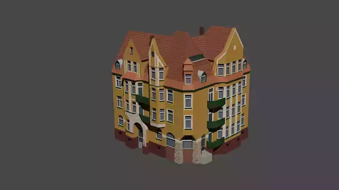 3D Model of Modern Urban Building Low-poly 3D model