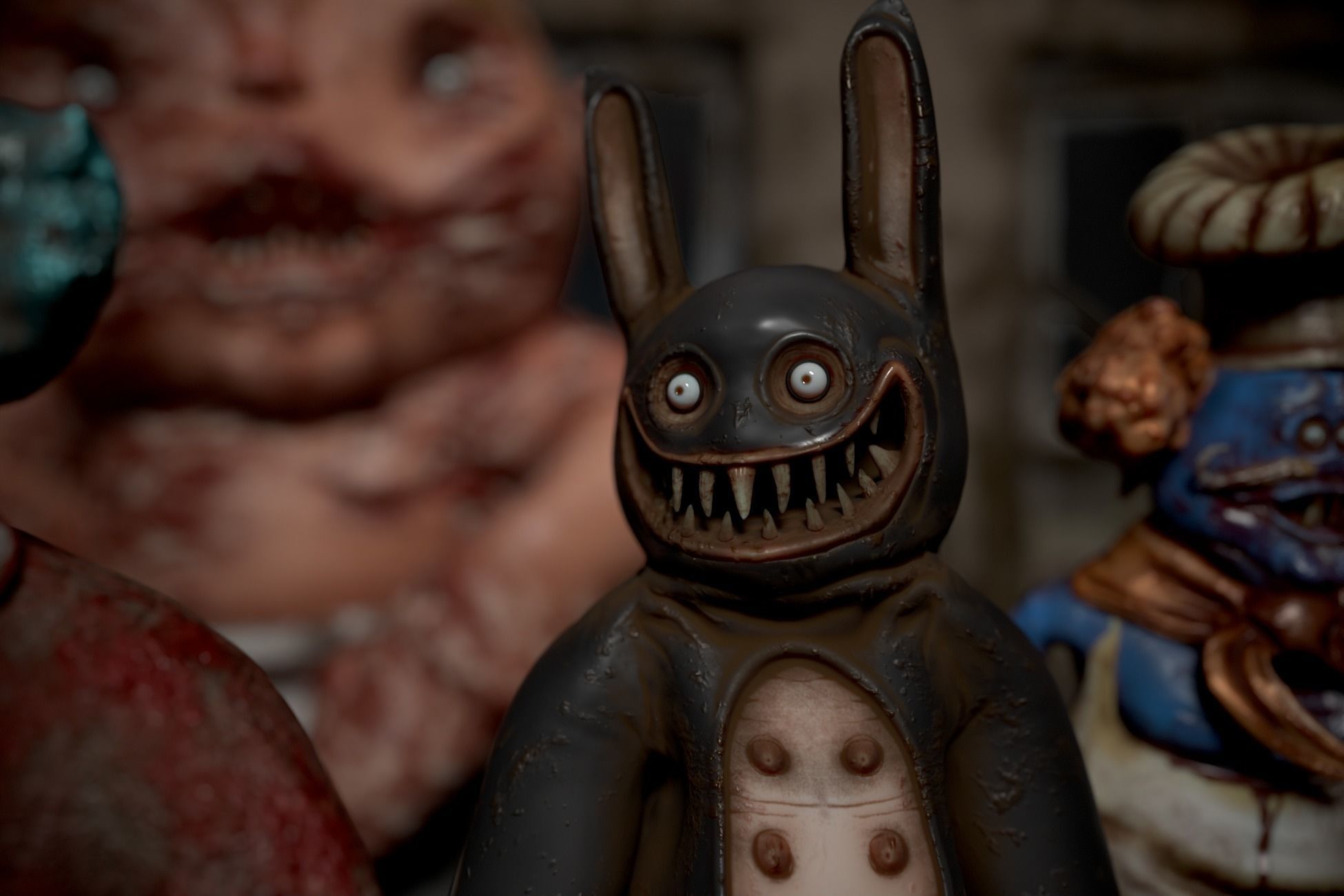 Horror Toys - Cursed Toys  Low-poly 3D model_10