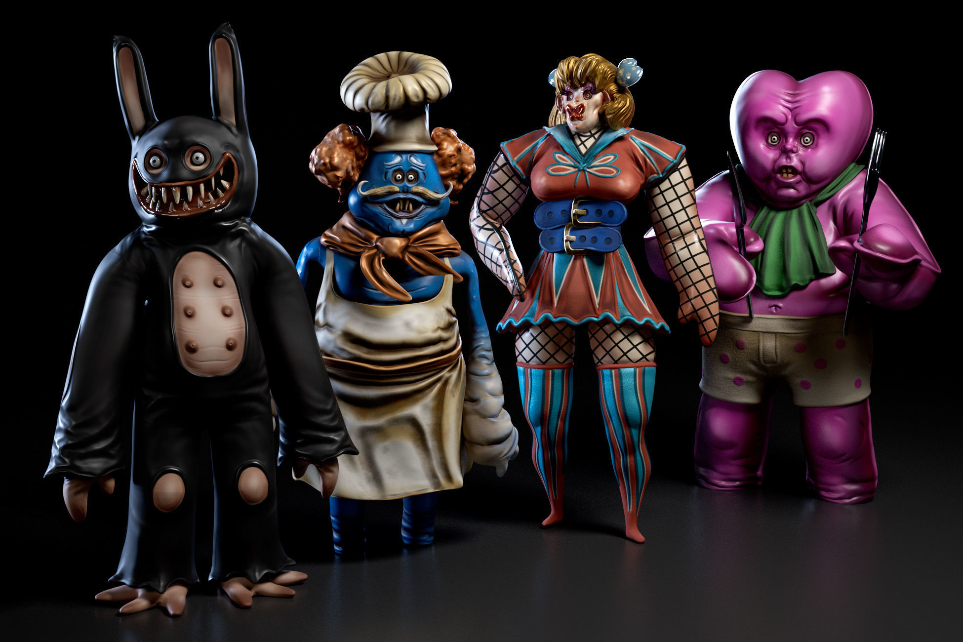 Horror Toys - Cursed Toys  Low-poly 3D model_5