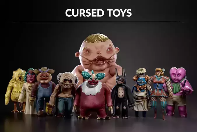 Horror Toys - Cursed Toys  Low-poly 3D model