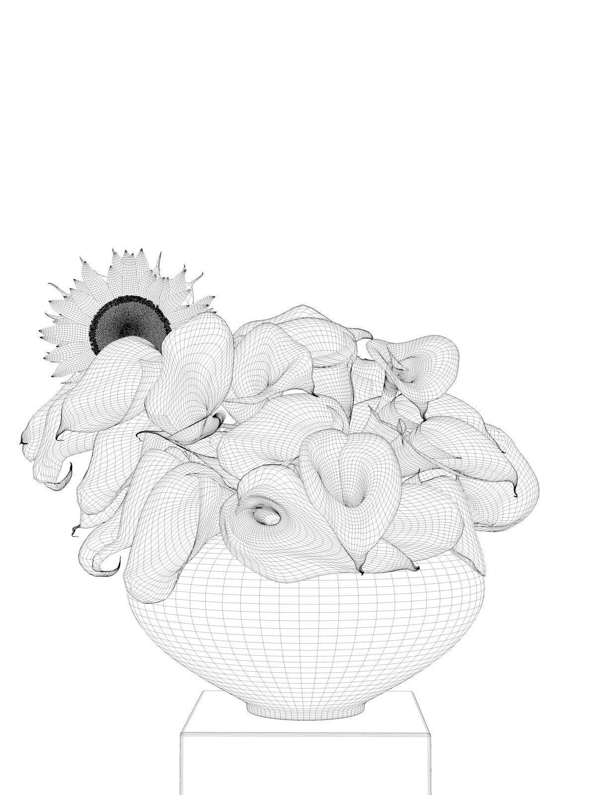 Vase with Flowers 2 3D model_3