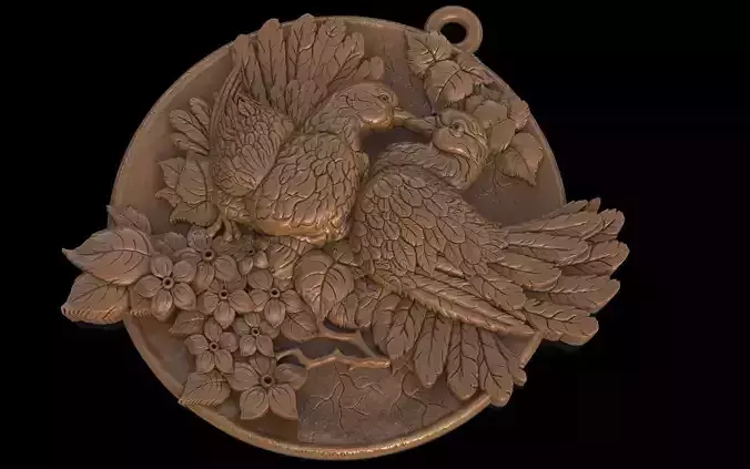 Doves pendant 3D print model