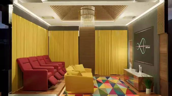 Home theatre 3d model 