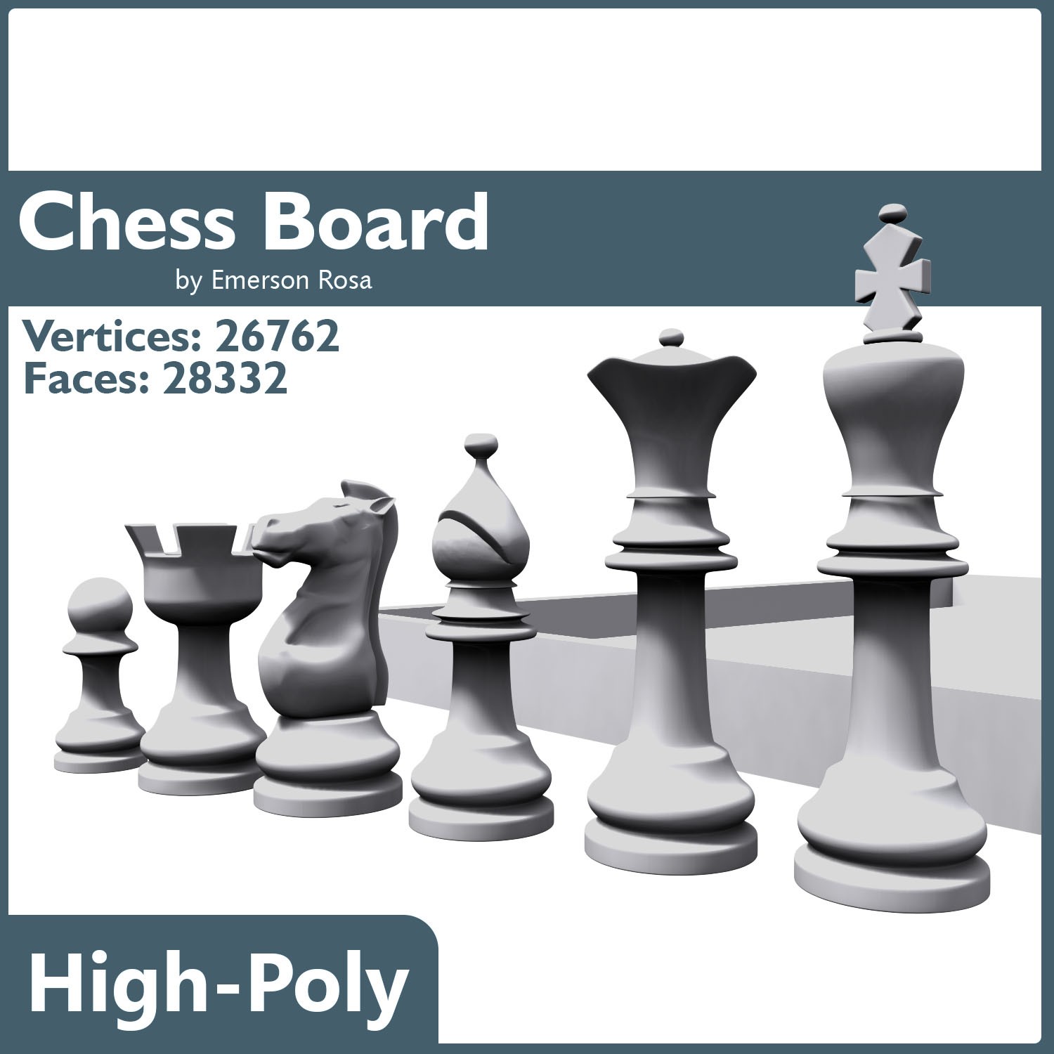 Chess Board 3D model_7