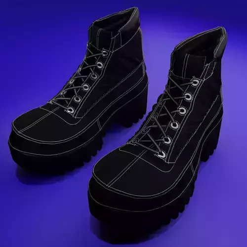3D models of brown and black boots