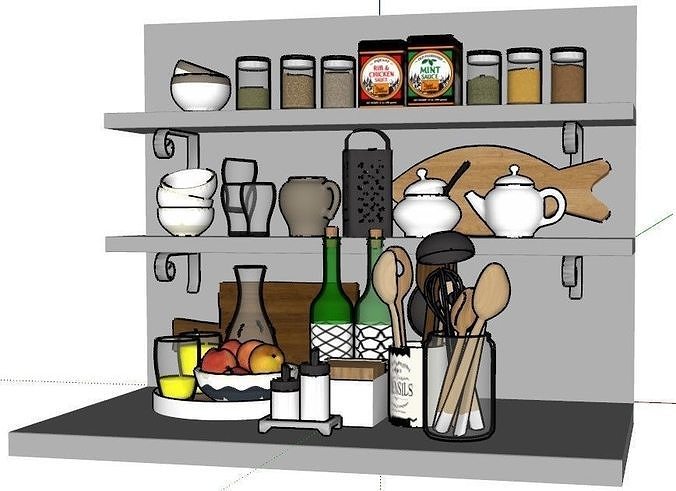kitchen set items  3D model